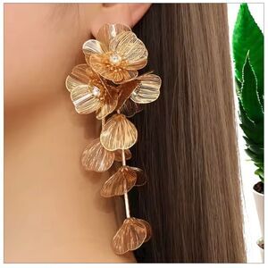 Elegant Statement Floral Drop Earrings